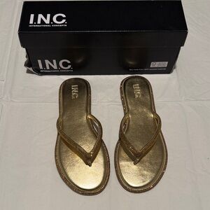INC International Concepts Women's Shimmering Gold Sandals